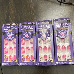 imPRESS Pink and Black Halloween Nail Set of 4